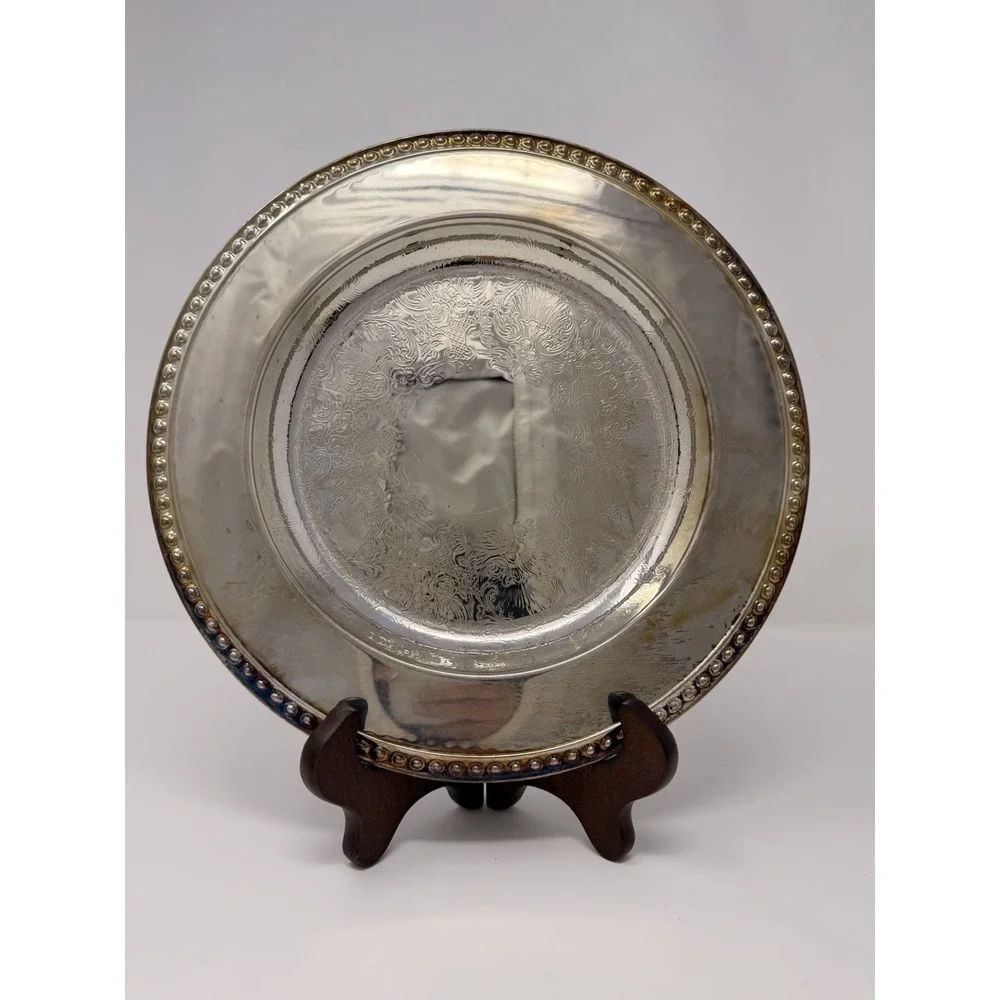 Vintage Wm. Rogers IS Silverplate Serving Tray 10